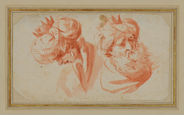 SKETCH FOR THE HEADS OF TWO WISE MEN (MAGI)