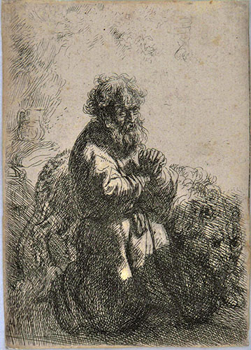 ST. JEROME KNEELING IN PRAYER, LOOKING DOWN